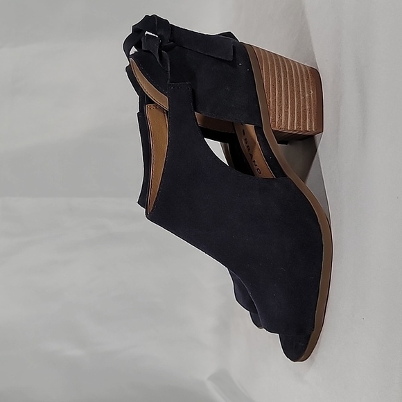 💚 Lucky Brand Betsee Bootie Sandal peep toe  suede leather shoes Size 7 M - Picture 6 of 13
